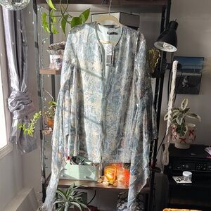 Snake skin print sequin shift dress with bell sleeves